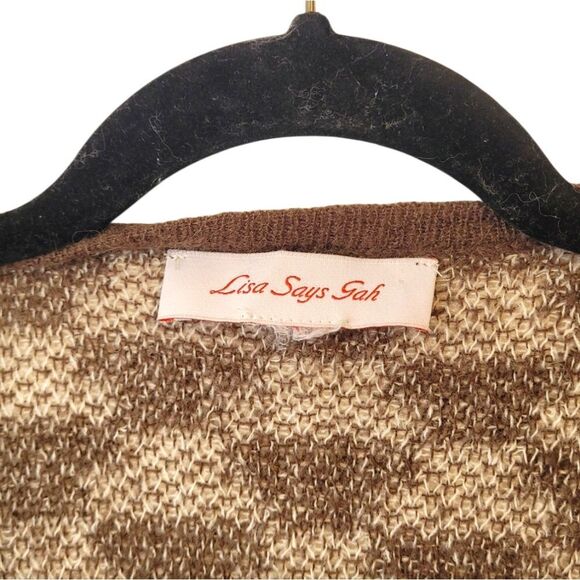 LISA SAYS GAH Women's Mafalda Knit Midi Dress In Brown Multi Size M - Picture 4 of 7